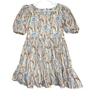 Gingersnaps Tiered Dress Puff Sleeves Peasant Cottage Style Floral Size 8